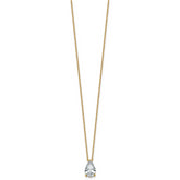14k 1 1/2 carat Lab Grown Diamond VS+ F+ Pear Complete 18 inch Four Prong Pendant Necklace